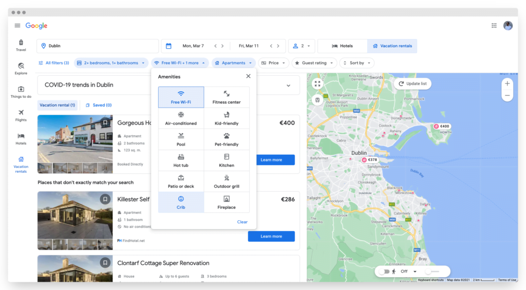 Google Vacation Rentals Pesquisa de imóveis de temporada