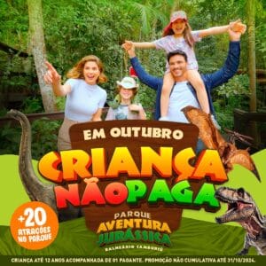 Aventura Jurássica Criança não paga em Outubro