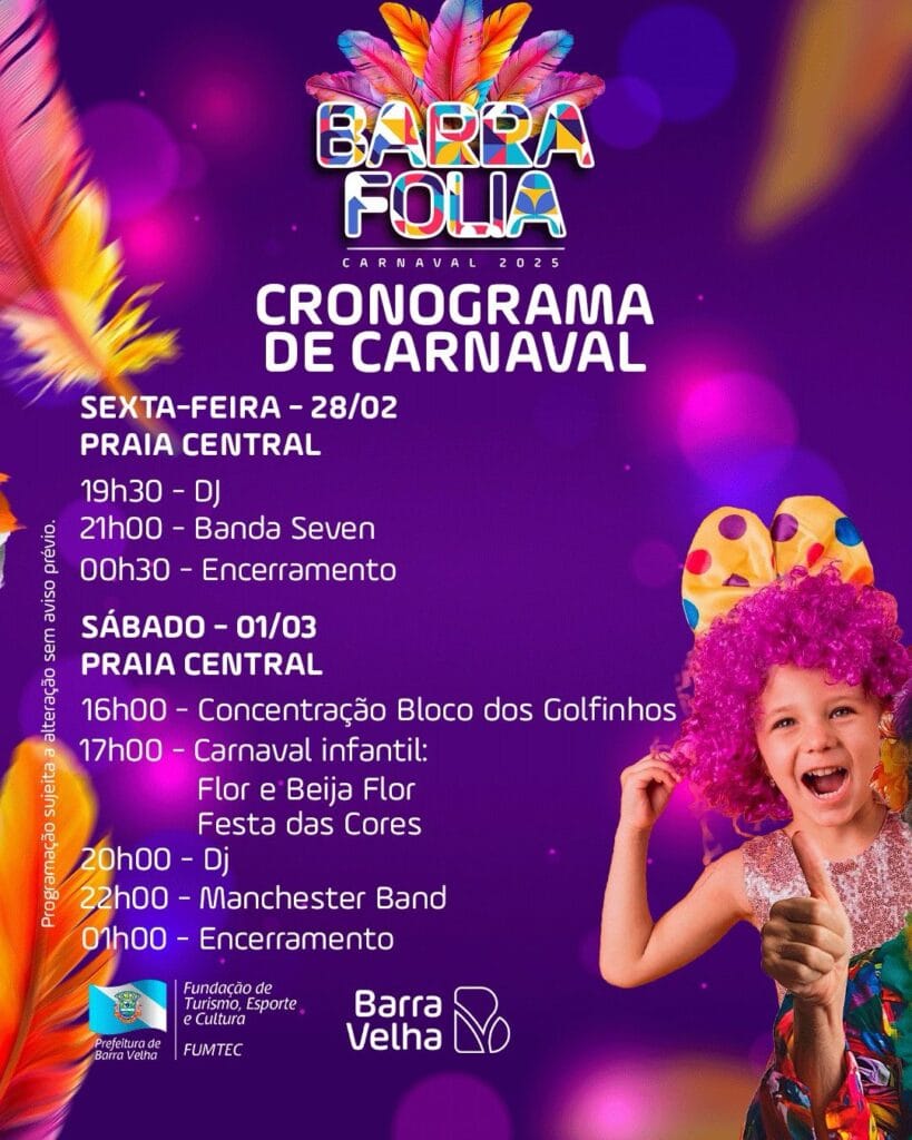 programacao-carnaval-barra-velha-sexta-sabado Programação Carnaval Barra Velha sexta e sábado