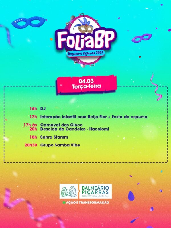 programacao-carnaval-picarras-terca Programação Carnaval Piçarras 04/03 terça-feira